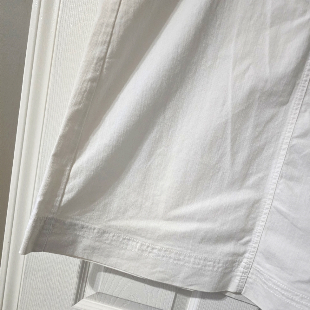 Boden White Stretch Denim Midi Skirt, Classic Summer Staple, Size 16L, EUC! - Picture 8 of 11